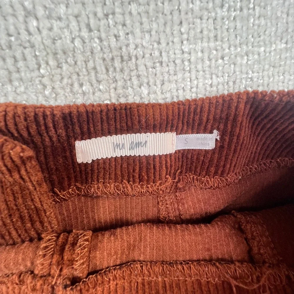Mi Ami Francescas Rust Brown Corduroy Mini Skirt Small WS30207 High Waist A-Line